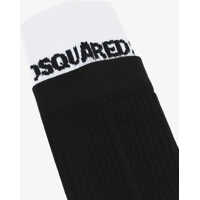 Lenjerie intima DSQUARED2 pentru Barbati - Sosete DSQUARED2 Ribbed Long Socks With Contrasting Detail Black Barbati (BM 19724498) - B-mall.ro