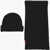 DSQUARED2 Ribbed Wool Scarf And Beanie Set Black