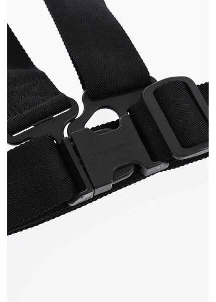 Curele DSQUARED2 Solid Color Fabric Harness Belt 40Mm Black Barbati (BM 19724504) 2