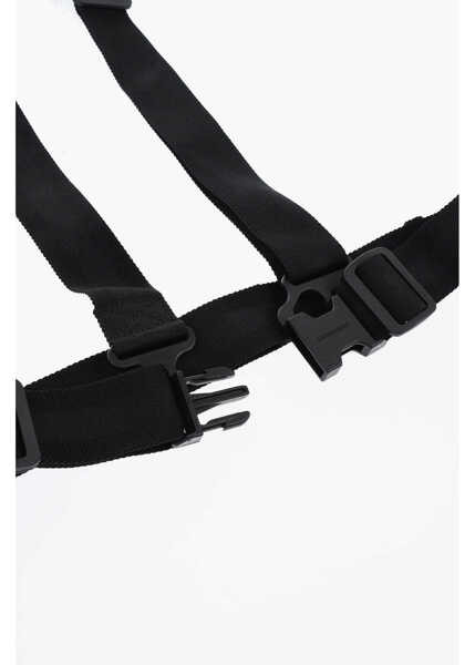 Curele DSQUARED2 Solid Color Fabric Harness Belt 40Mm Black Barbati (BM 19724504) 3