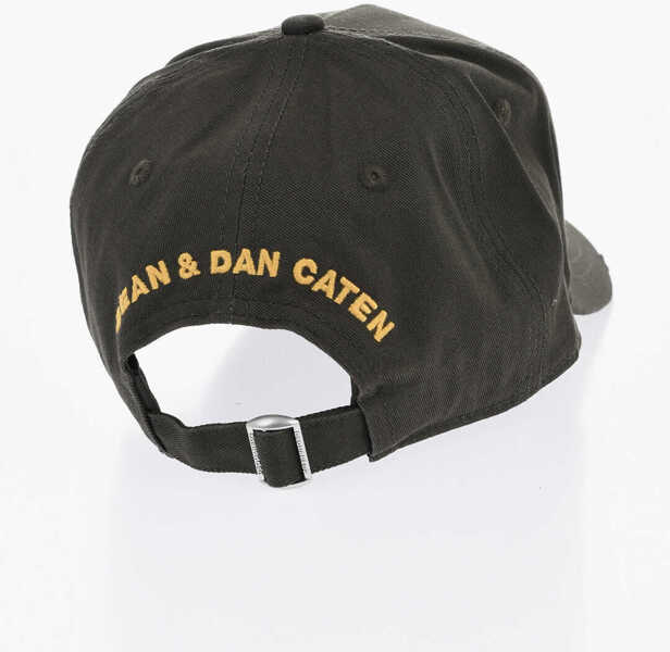 Caciuli DSQUARED2 Cotton Gabardine Cap With Logoed Patch Military Green Barbati (BM 19724513) 3