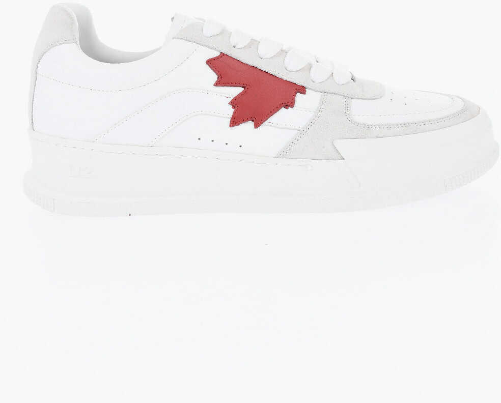 Sneakers DSQUARED2 Leather Canadian Low Top Sneakers With Suede Details White Barbati (BM 19724519) 3