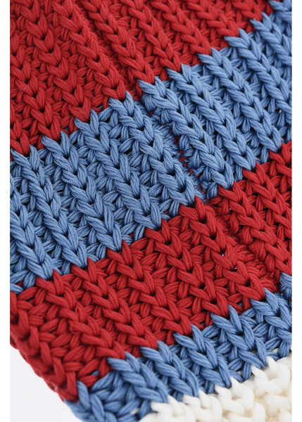 Caciuli DSQUARED2 Striped Lightweight Cotton Beanie White Barbati (BM 19724522) 2