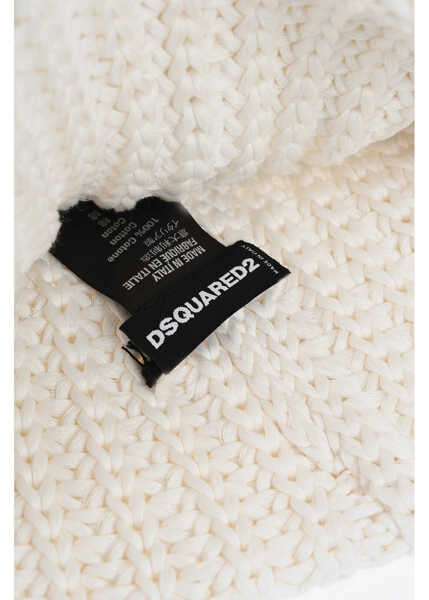 Caciuli DSQUARED2 Striped Lightweight Cotton Beanie White Barbati (BM 19724522) 3