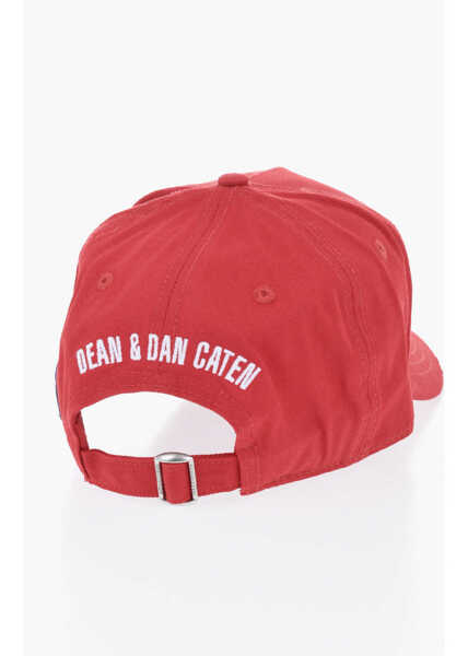 Caciuli DSQUARED2 Solid Color Cap With Embossed Logo Red Barbati (BM 19724531) 3