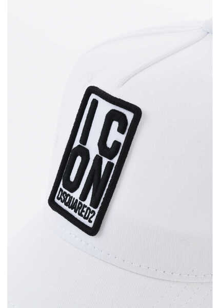 Caciuli DSQUARED2 Icon Solid Color Cap With Embossed Embroidery White Barbati (BM 19724540) 2