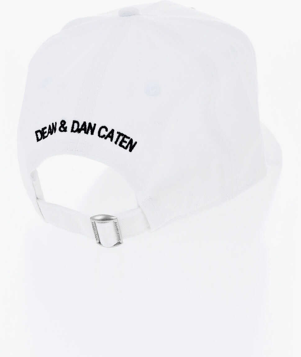 Caciuli DSQUARED2 Icon Solid Color Cap With Embossed Embroidery White Barbati (BM 19724540) 3