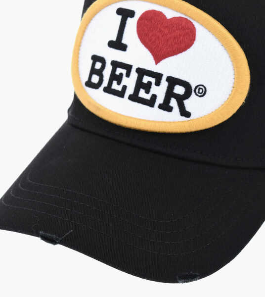 Caciuli DSQUARED2 Cotton Twill I Love Beer Cap Black Barbati (BM 19724543) 3