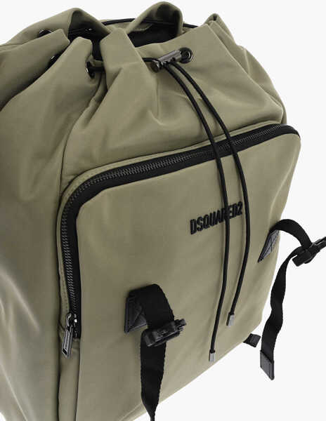 Rucsacuri DSQUARED2 Two-Tone Fabric Backpack With Embossed Logo Black Barbati (BM 19724552) 4