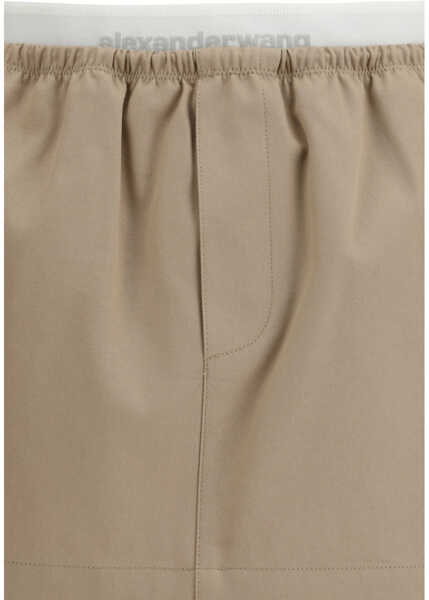 Fuste Alexander Wang MID-RISE MINI LOGO ELASTIC SKIRT WARM TAUPE Femei (BM 19725425) 3