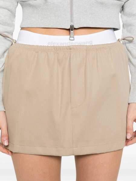 Fuste Alexander Wang Drawstring mini Skirt WARM TAUPE Femei (BM 19725425) 5