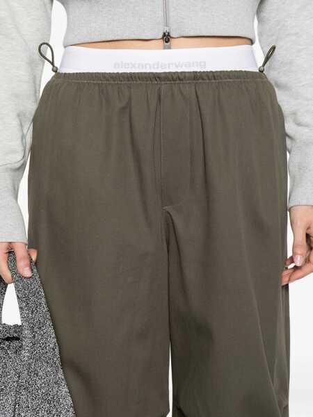 Pantaloni casual Alexander Wang Drawstring Pants ARMY GREEN Femei (BM 19725437) 5