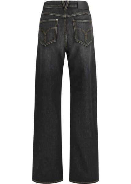 Pantaloni casual Versace PANT DENIM STONE WASHED BLACK WITH STUDS BLACK Femei (BM 19725443) 2