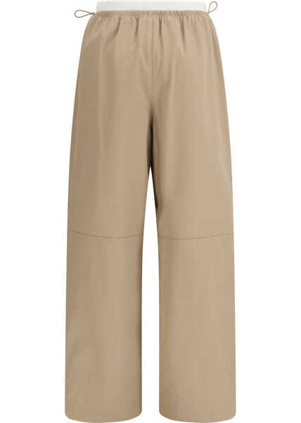 Pantaloni casual Alexander Wang MID-RISE LOGO ELASTIC PANT W/ ARTICULATE WARM TAUPE Femei (BM 19725449) 2