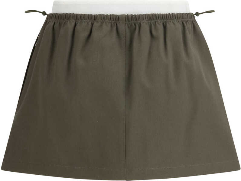 Fuste Alexander Wang MID-RISE MINI LOGO ELASTIC SKIRT ARMY GREEN Femei (BM 19725452) 2