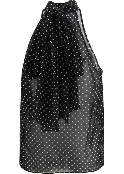 Topuri Tom Ford PRINTED IRREGULAR POLKA DOT SILK GEORGET BLACK/OFF WHITE Femei (BM 19725458) 2