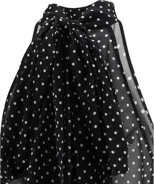 Topuri Tom Ford PRINTED IRREGULAR POLKA DOT SILK GEORGET BLACK/OFF WHITE Femei (BM 19725458) 3