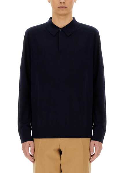 Tricouri Polo Paul Smith Merino Wool Polo Shirt BLUE Barbati (BM 19725536) 2