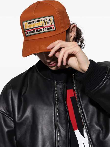 Sepci DSQUARED2 Baseball Hat With Logo Patch ORANGE Barbati (BM 19725551) 4