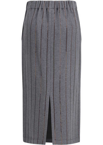 Fuste Brunello Cucinelli Embellished Midi Pencil Skirt GRIGIO SCURO Femei (BM 19725563) 2