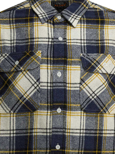 Camasi casual Beams Plus Shirts Purple Barbati (BM 19725966) 3