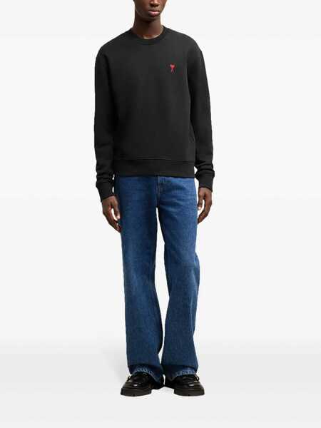 Hanorace AMI Paris Ami De Coeur crewneck sweatshirt Black Barbati (BM 19726080) 2