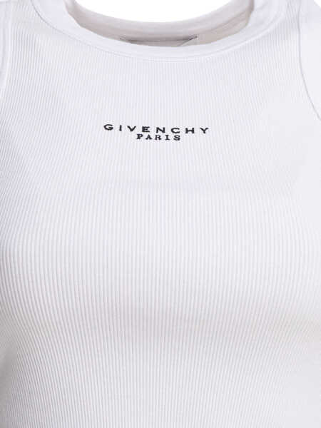 Bluze Givenchy Cropped tank top with logo White Femei (BM 19726104) 2