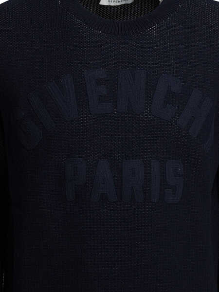 Pulovere Givenchy Sweater with embroidered logo Blue Barbati (BM 19726110) 3