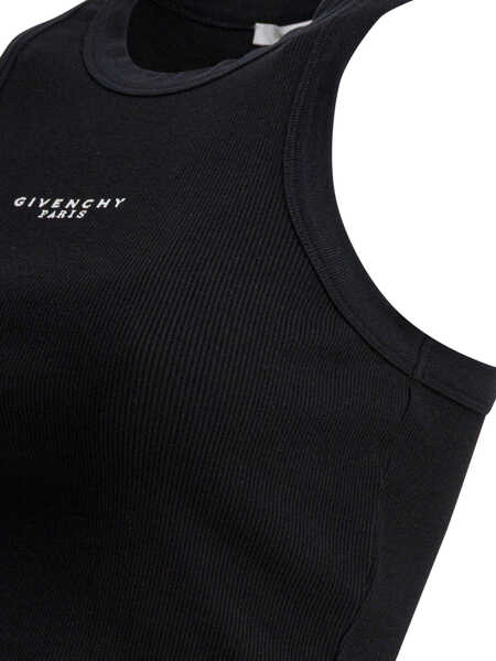 Bluze Givenchy Cropped tank top with logo Black Femei (BM 19726128) 4