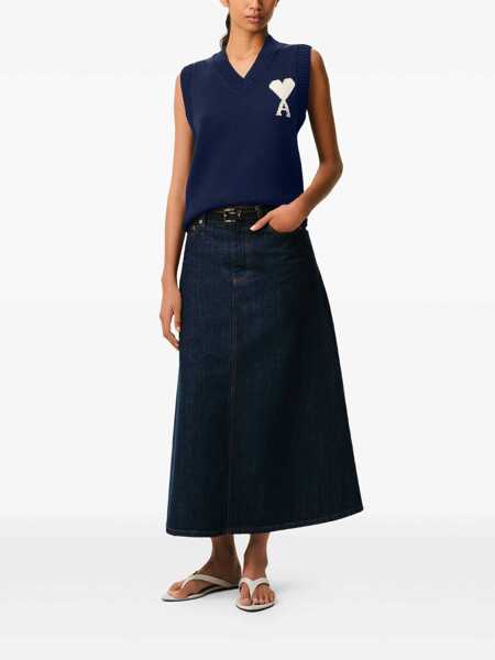 Pulovere casual AMI Paris Knitwear Blue Barbati (BM 19726359) 3