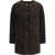 LOULOU DE SAISON WAREN OVAL-SHAPED SUEDE COAT DARK BROWN