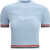 Thom Browne HECTOR ICON POINTELLE STITCH CREW NECK T LIGHT BLU