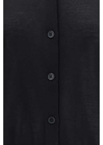 Cardigane LOULOU DE SAISON KITA FINE CREWNECK CARDIGAN BLACK Femei (BM 19726838) 3