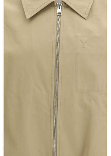 Jachete AMI Paris ZIPPED JACKET WITH EMBOSSED AMI DE COEUR BEIGE TAUPE Barbati (BM 19726853) 3