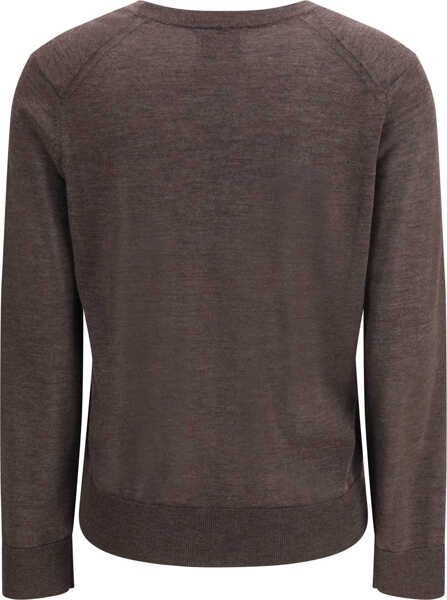 Pulovere LOULOU DE SAISON JULIO LDS FINE V-NECK SWEATER BROWN MELANGE Femei (BM 19726886) 2
