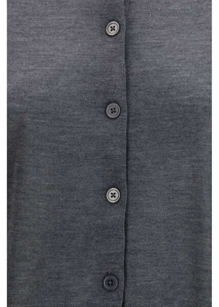 Cardigane LOULOU DE SAISON KITA FINE CREWNECK CARDIGAN ANTHRACITE MELANGE Femei (BM 19726895) 3
