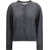 LOULOU DE SAISON KITA FINE CREWNECK CARDIGAN ANTHRACITE MELANGE