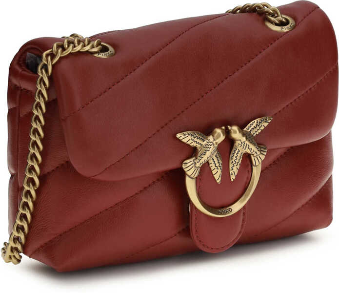 Genti de umar Pinko Love Baby Shoulder Bag ROSSO SCURO-ANTIQUE GOLD Femei (BM 19727021) 2