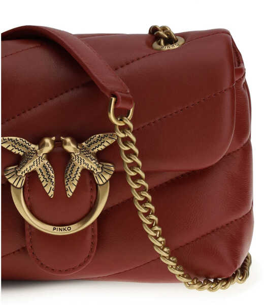 Genti de umar Pinko Love Baby Shoulder Bag ROSSO SCURO-ANTIQUE GOLD Femei (BM 19727021) 4