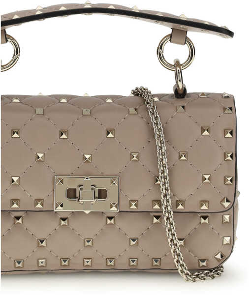 Genti de mana Valentino Garavani Rockstud Spike Handbag POUDRE Femei (BM 19727066) 4