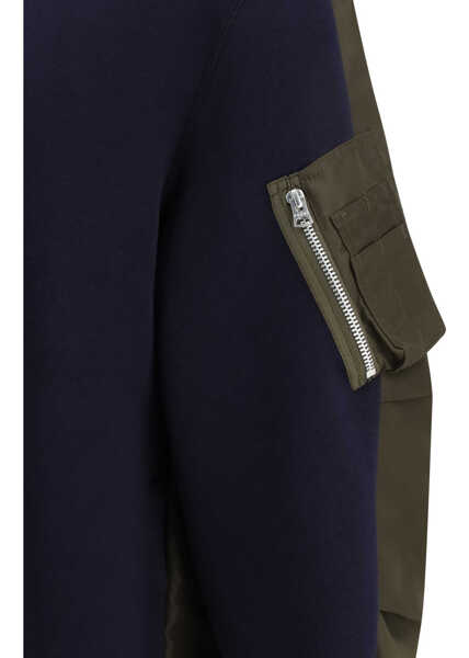 Pulovere casual Sacai SPONGE SWEAT PULLOVER NAVYD/KHAKI Barbati (BM 19727072) 3