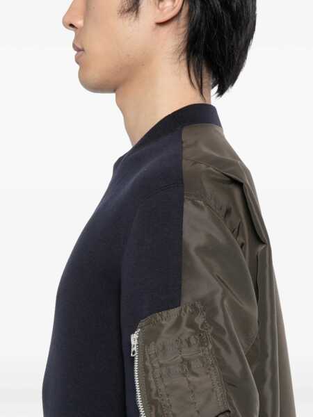 Bluze de trening Sacai Paneled Sweatshirt NAVYD/KHAKI Barbati (BM 19727072) 5