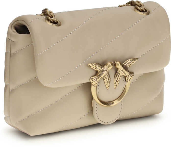 Genti de umar Pinko Love Baby Shoulder Bag BEIGE-GRIGIO FUMO-ANTIQUE GOLD Femei (BM 19727075) 2