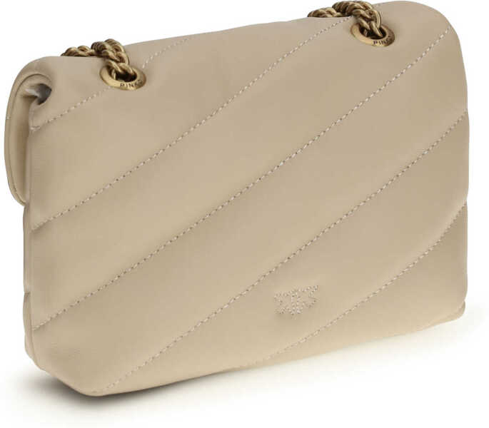 Genti de umar Pinko Love Baby Shoulder Bag BEIGE-GRIGIO FUMO-ANTIQUE GOLD Femei (BM 19727075) 3