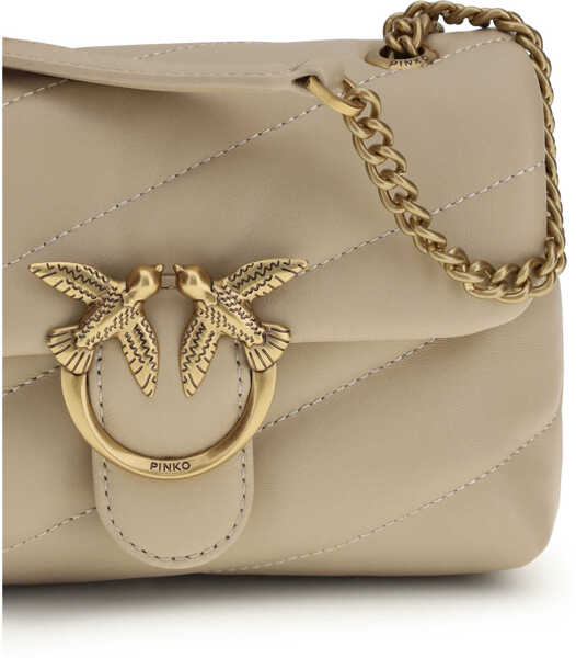 Genti de umar Pinko Love Baby Shoulder Bag BEIGE-GRIGIO FUMO-ANTIQUE GOLD Femei (BM 19727075) 4