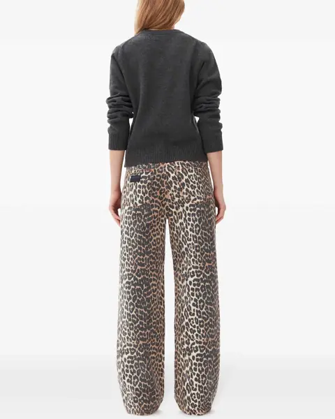 Blugi Ganni Animal print Jeans LEOPARD Femei (BM 19727120) 4