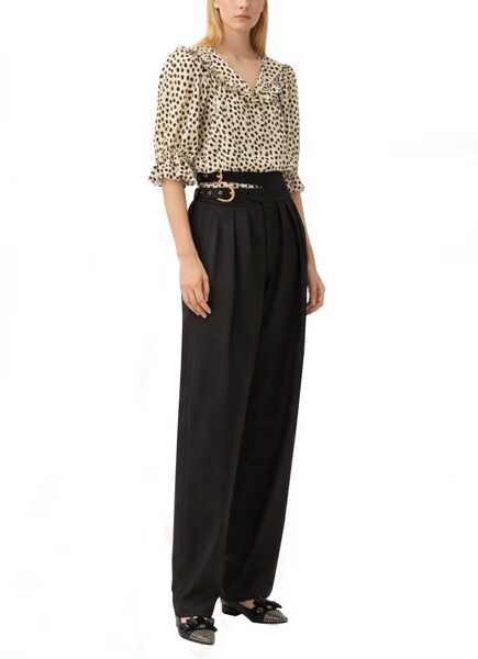 Pantaloni Chloe Wool Tailored Pants BLACK Femei (BM 19727255) 2