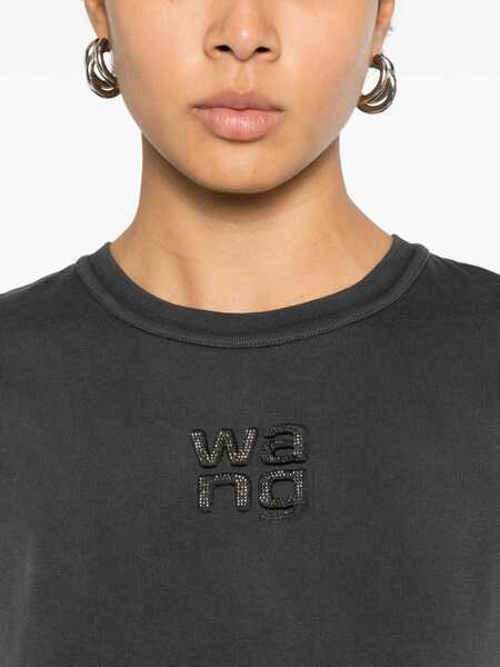 Tricouri Alexander Wang T-Shirt With Logo BLACK Femei (BM 19727291) 5