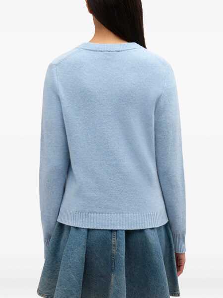 Pulovere casual Ganni Wool Jersey. AZURE Femei (BM 19727321) 4