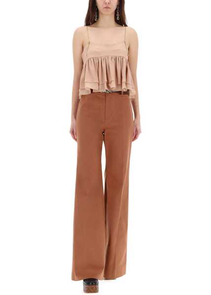 Pantaloni casual Chloe Flared Pants BROWN Femei (BM 19727372) 2